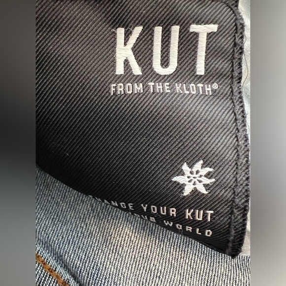 KUT from the Kloth Connie Skirt High Low Fray Hem Denim Jean Skirt Size 00 - Picture 10 of 16